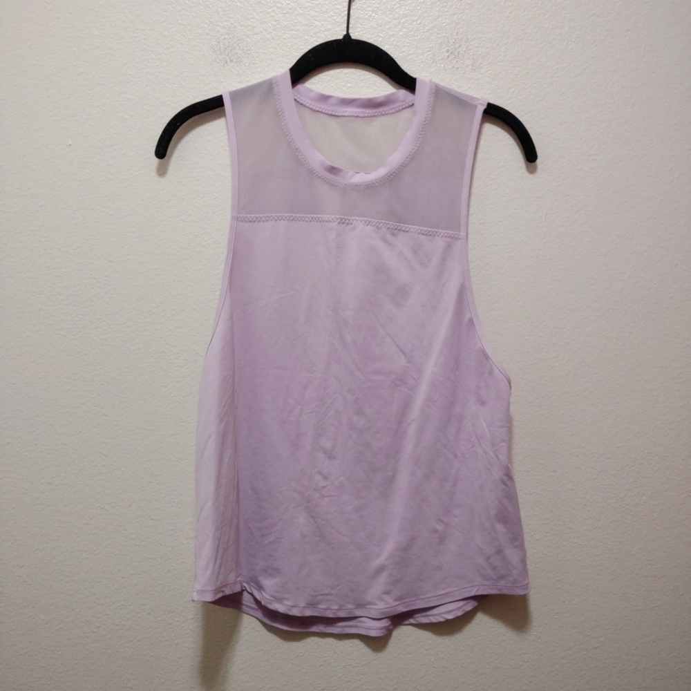 Lululemon Lilac Purple High Neck Mesh Workout Tank Top